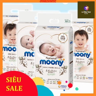 Tã bỉm MOONY NATURAL Nội Địa Nhật dán/quần NB63/S58/M46/L36/XL32