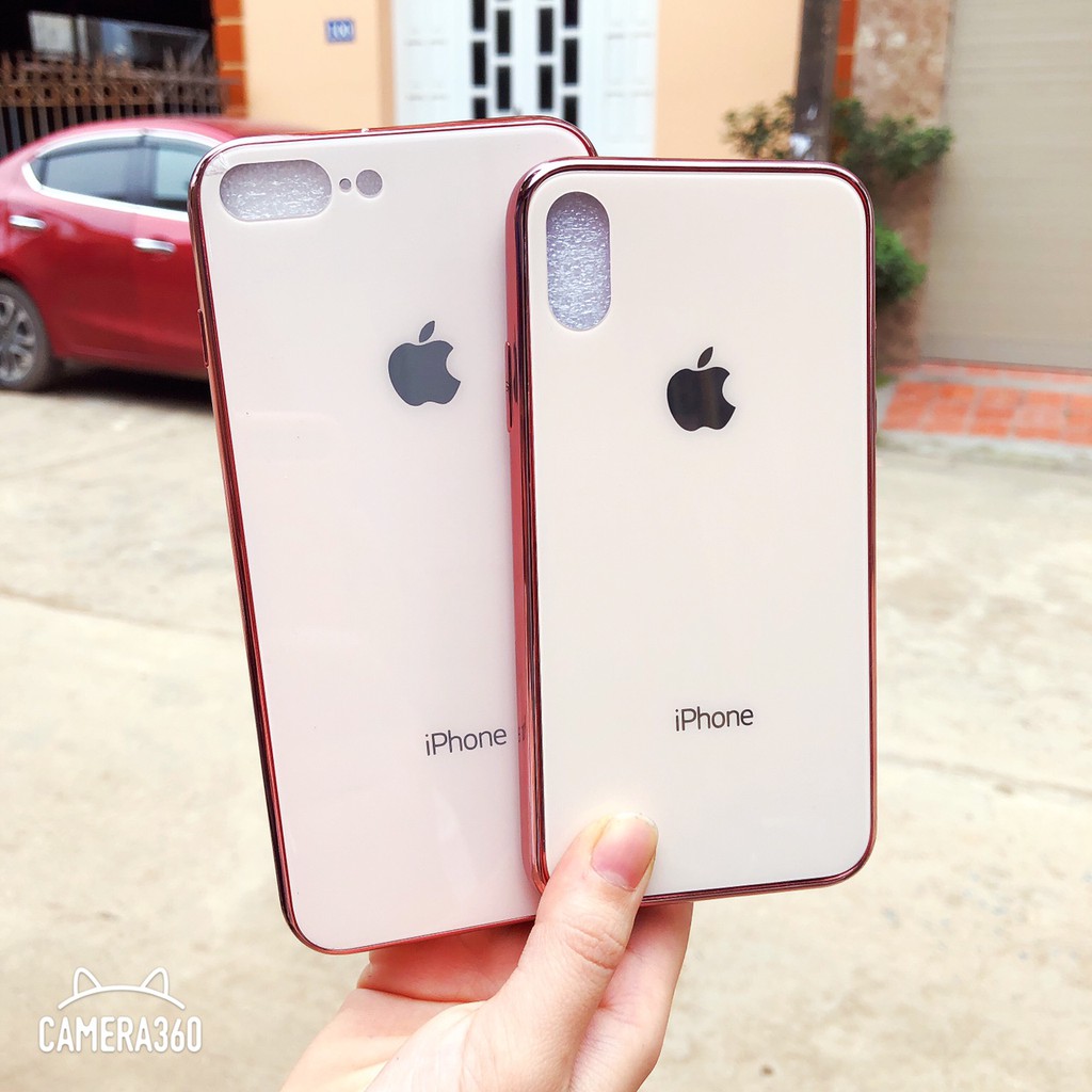 Ốp Lưng  Iphone 6/6s, 6 plus/6s plus, 7/8, 7 plus/ 8 plus, X/Xs, Xs max 11/Pro/Max/12 kính cường lực viền mạ crom