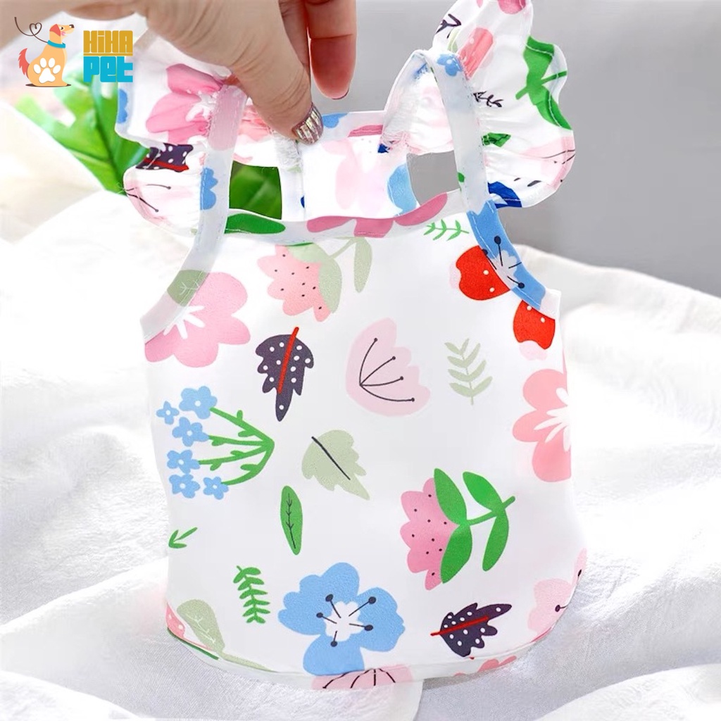 Áo Cổ Vuông Mới Vải Hoa Chó Mèo Quần Áo Thú Cưng Giá Rẻ Hihapet.