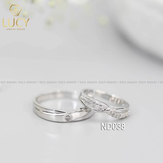 Nhẫn đôi nhẫn cặp bạc ND038