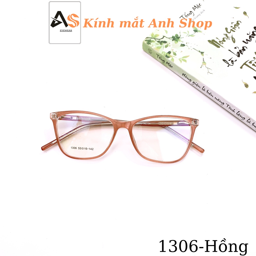 Gọng kính mắt vuông chất liệu nhựa lõi kim loại chắc chắn 1306