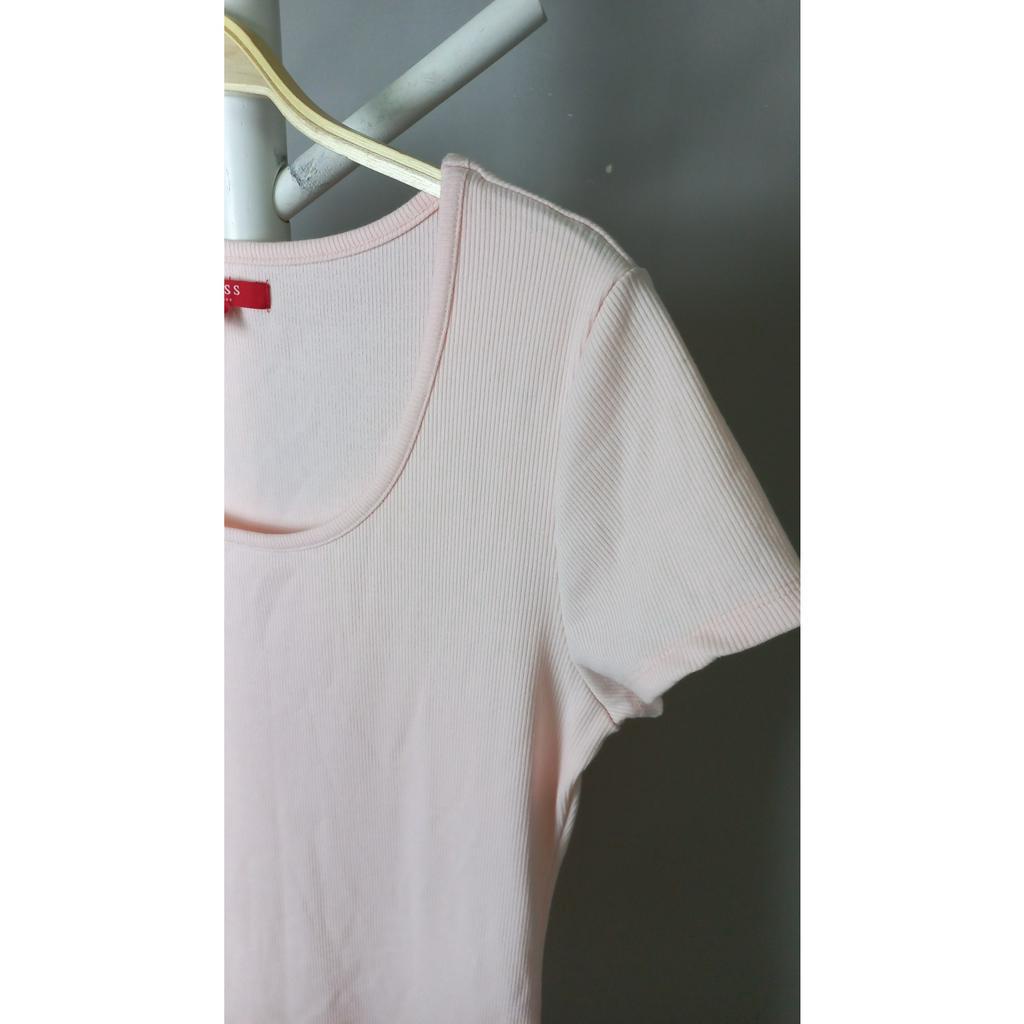 Đầm bodycon thun cotton gân xuất khẩu Guess