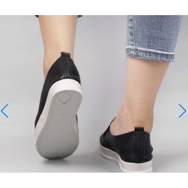 GIÀY SLIPON BỆT NỮ, DA DÊ CLARK VNXK, GLW34