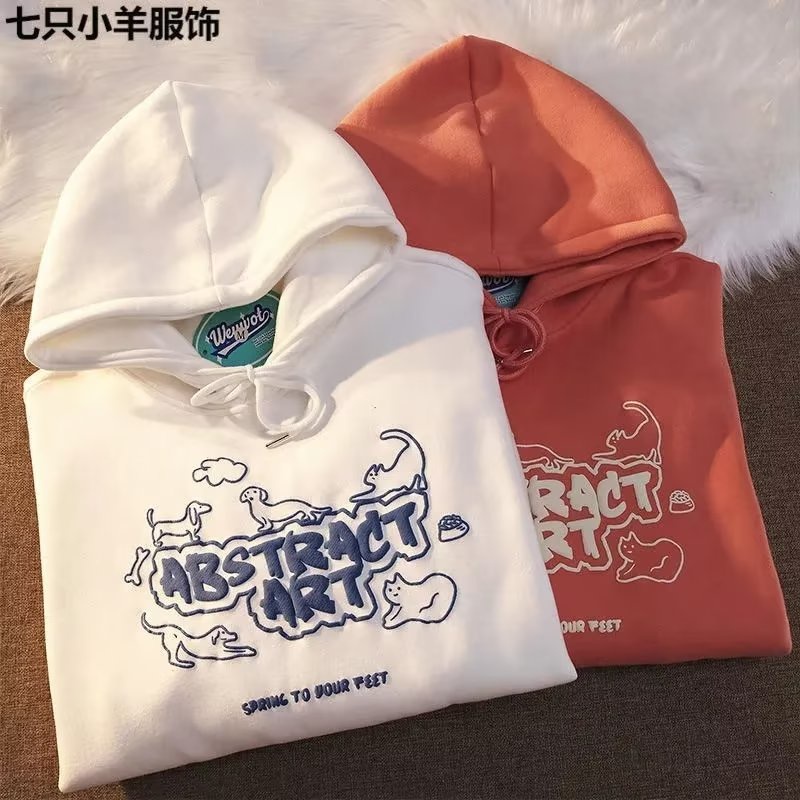 Áo Hoodie Nỉ Tay Dài Dáng Rộng In Hình Thời Trang Kiểu Mỹ Vintage Dành Cho Nam Và Nữ Size M-5XL