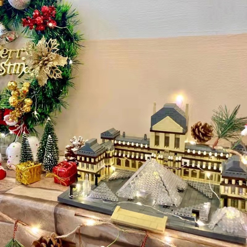 Đồ chơi lắp ghép kiến trúc thế giới cung điện louvre mô hình lâu đài cho người lớn xếp hình taj mahal diy nanoblock