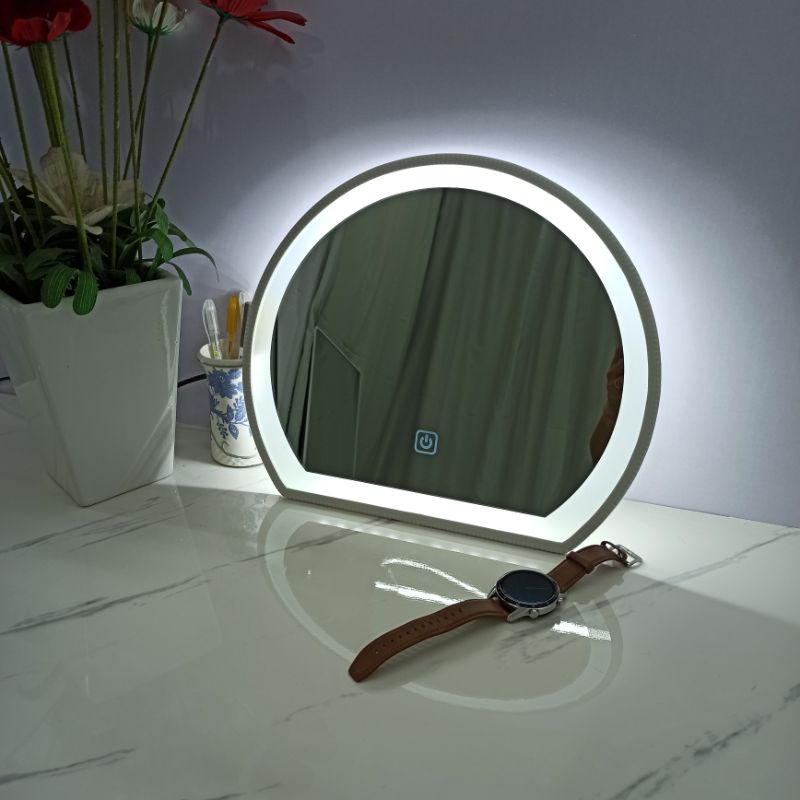 Gương Để Bàn Cảm Ứng LED 3 Màu - size to 35cm LUXHOME