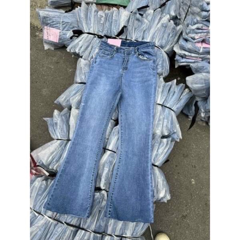 Quần jeans loe siêu hack chân chất liệu bò cao cấp