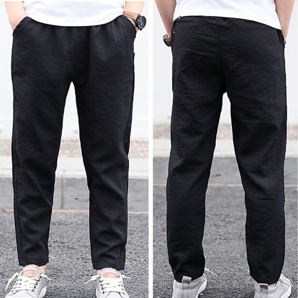 Quần tây âu nam ống suông rộng chất đũi lưng chun cao cấp AUTOMAN Q03