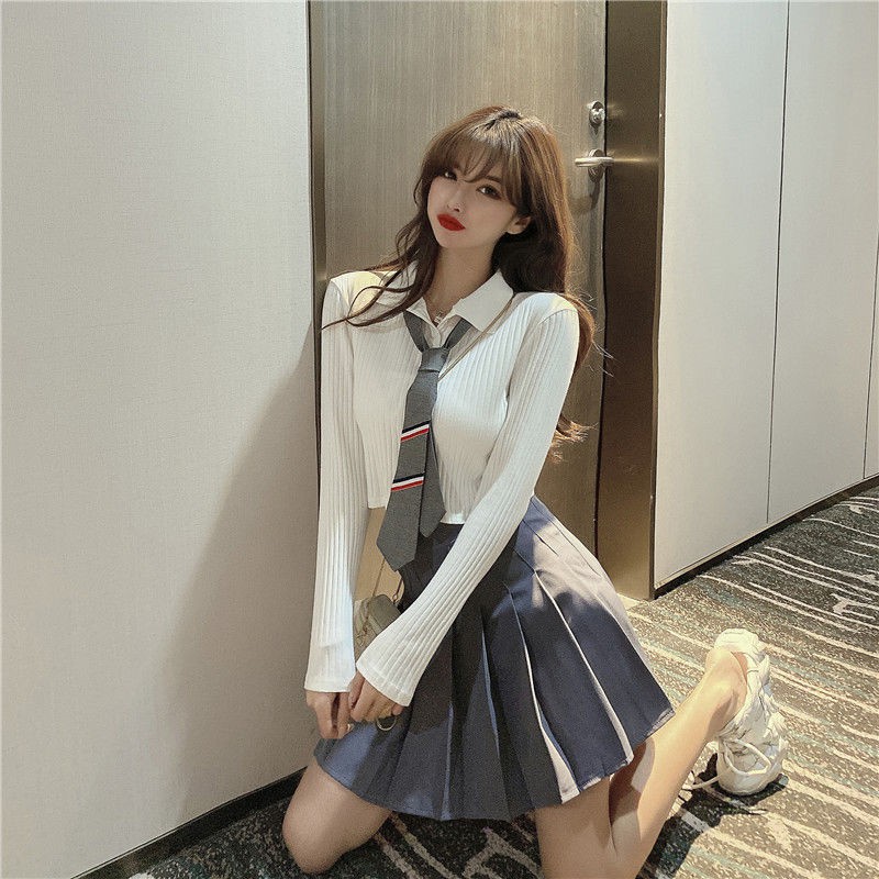 đồng phục jk bạn gái chính hãng váy xếp ly nữ sinh học Hàn Quốc trung cơ sở cao đẳng gió cà vạt toàn bộ