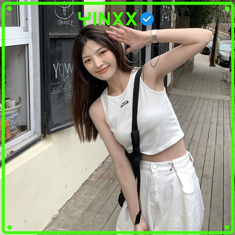 Áo croptop kiểu ôm sát nách Yinxx, áo ba lỗ nữ basic chất borip cotton 100% CRT51