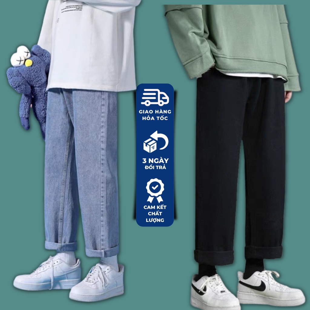 Quần Jean baggy nam ống rộng TR mẫu mới, chất jean co giãn bốn chiều, Quần bò nam baggy hot hit 2022