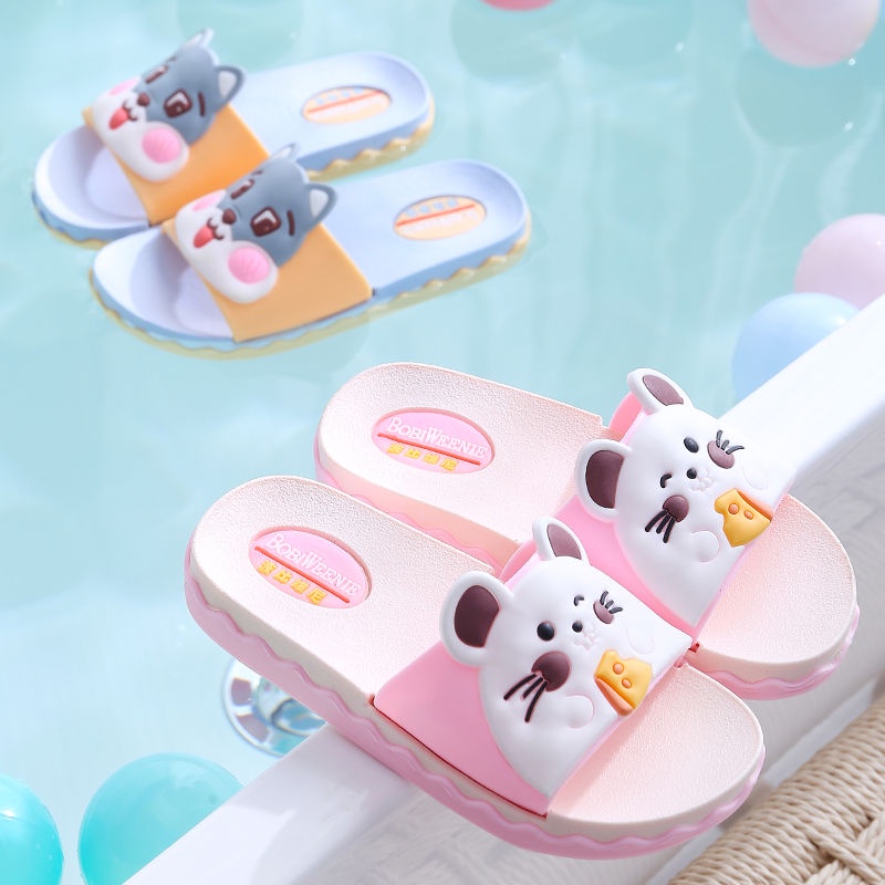 Dép Đi Trong Nhà Đế Mềm Chống Trượt Họa Tiết Hoạt Hình Cho Bé Gái