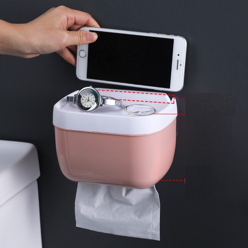 Hộp đựng giấy vệ sinh dán tường nhà tắm bằng nhựa tiện lợi