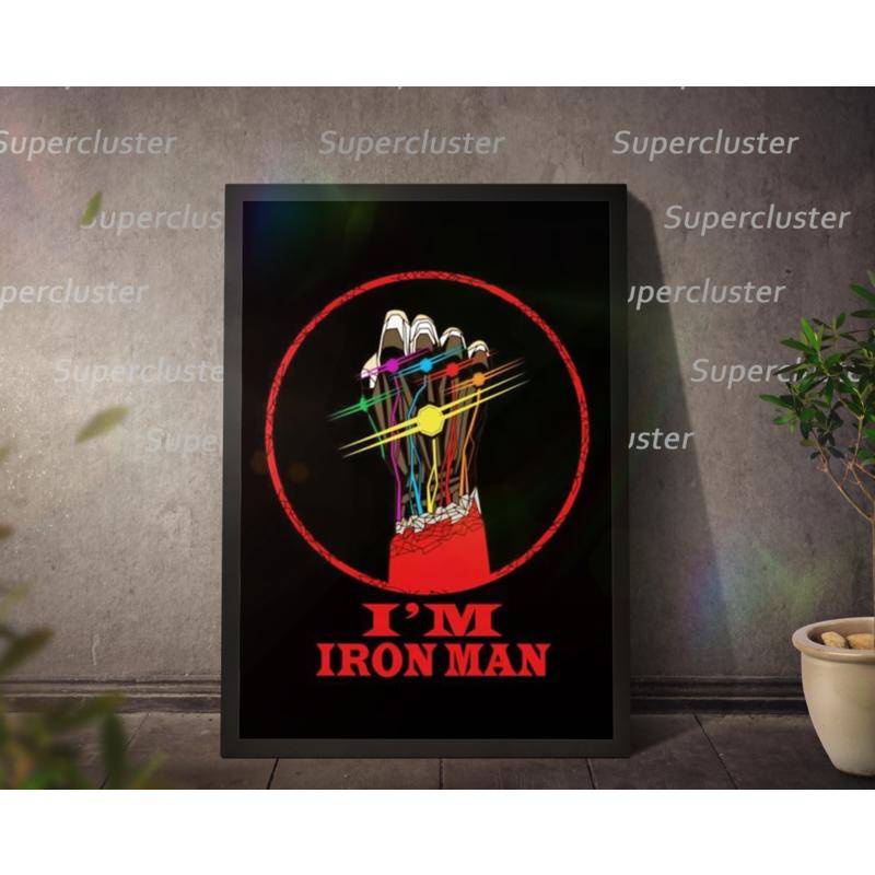 Tranh Vải Bạt Treo Tường In Hình Siêu Anh Hùng Người Sắt Marvel Trang Trí Nhà Cửa