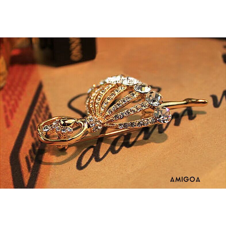 ✨✨Ghim Cài Áo Hình Cô Gái Múa Ba Lê Bằng Kim Loại Đính Pha Lê