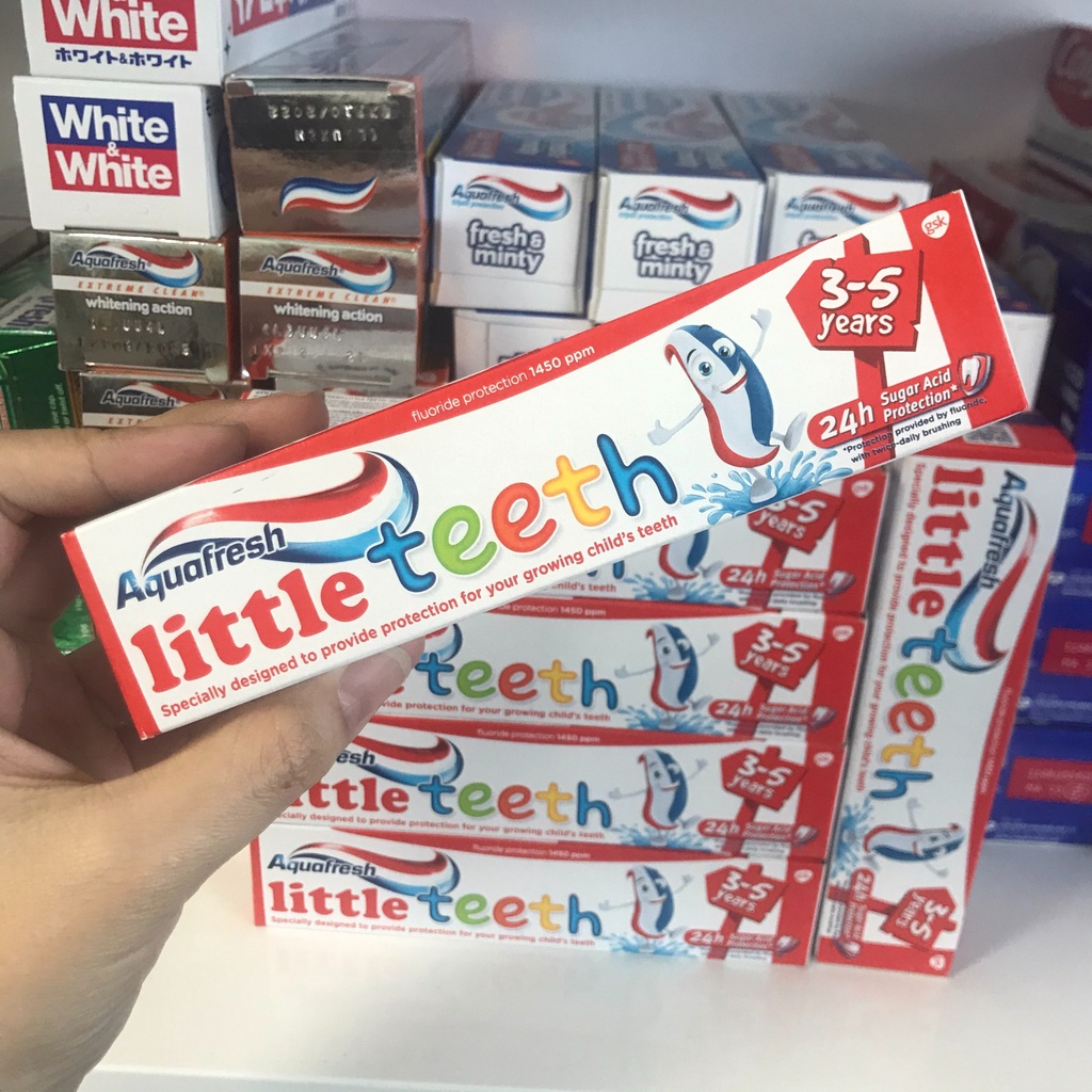 Kem đánh răng cho bé AQUAFRESH Little Teeth 50ml - Kem đánh răng trẻ em không cay 3 tuổi+