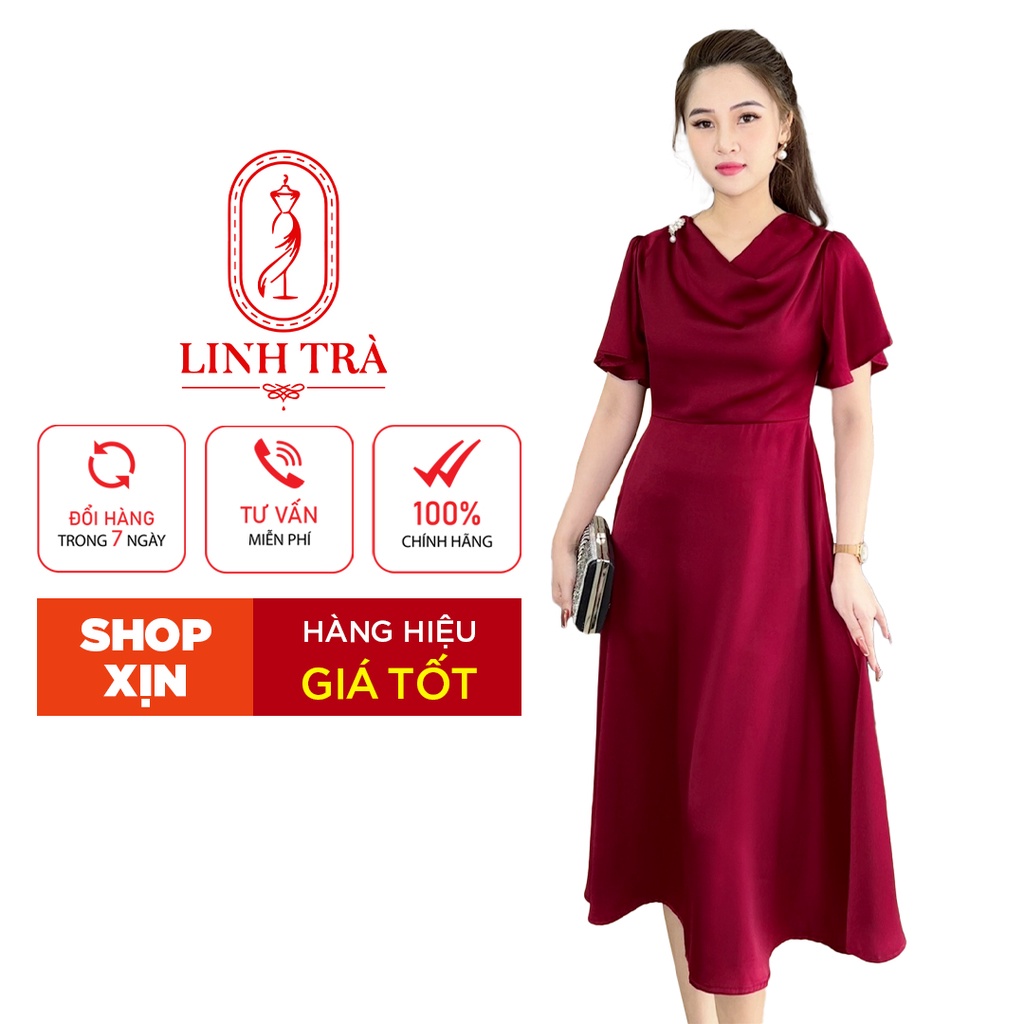 Đầm Trung Niên  Linh Trà  TM 593 Bigsize Màu Sắc Trẻ Trung Tươi Sáng Họa