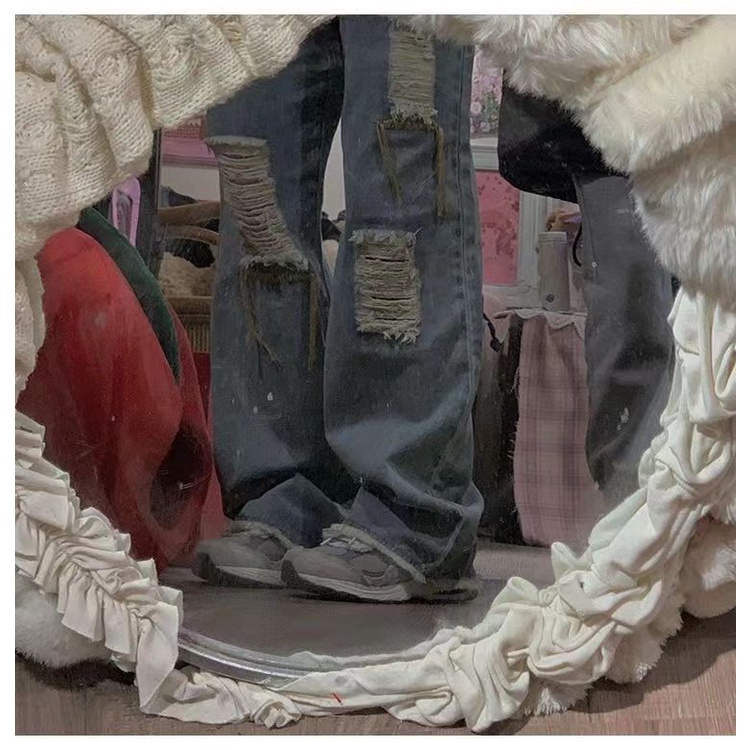 Quần jeans Dài Ống Rộng Thời Trang Dành Cho Nữ
