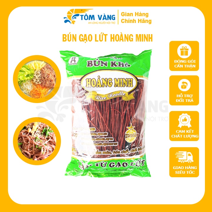 Bún Gạo Lứt Đỏ Và Đen Hoàng Minh - Ăn Kiêng/ Giảm Cân/ Healthy/ Eatclean/ Tiểu Đường - Túi 500g và Túi 250g - Tôm Vàng