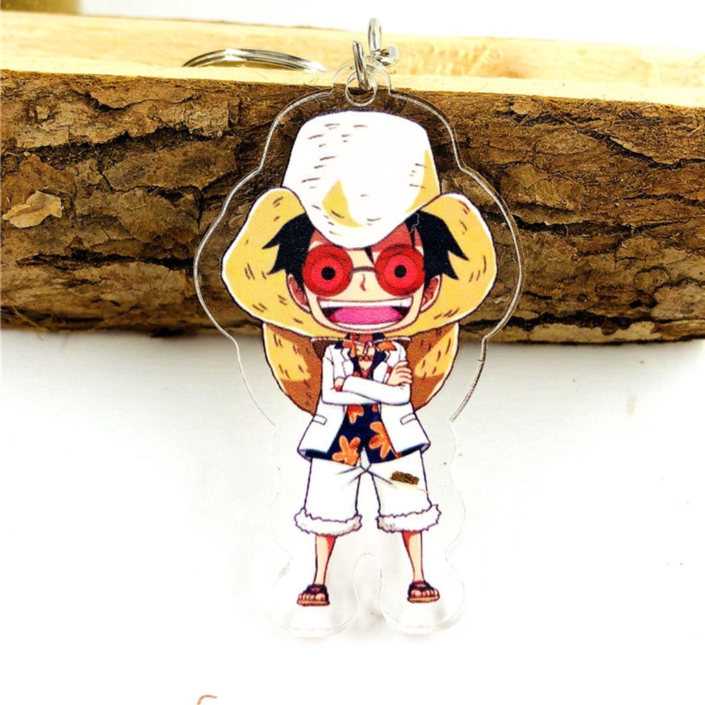 JUNE Móc Khóa Kim Loại Hai Mặt Hình One Piece