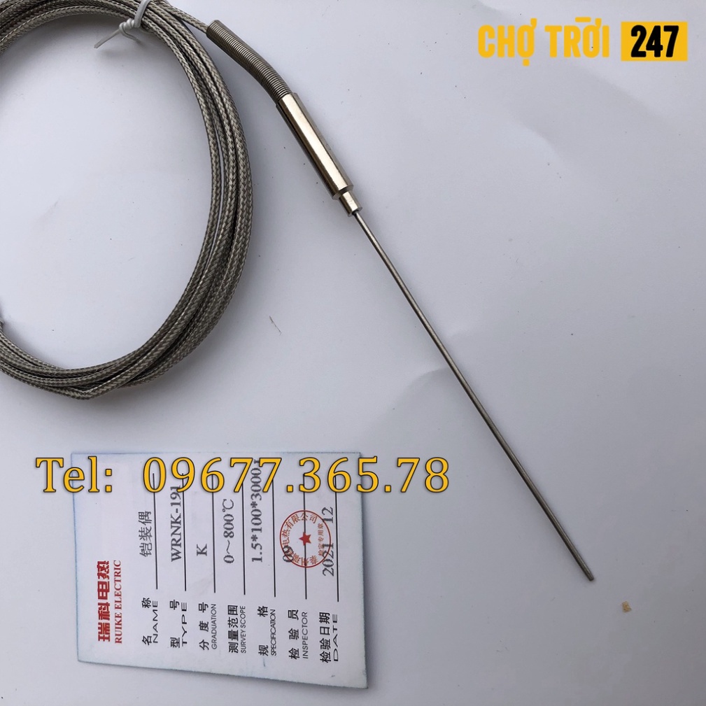 Dây cảm biến nhiệt, can nhiệt K model WRNK-191 đầu dò phi 3*100mm dài 2M tiện dụng chất lượng cao