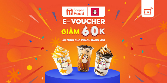 [EVoucher] Mã giảm giá 60K khi đặt Trà sữa Mixue trên ShopeeFood tại ứng dụng Shopee cho Khách Hàng Mới