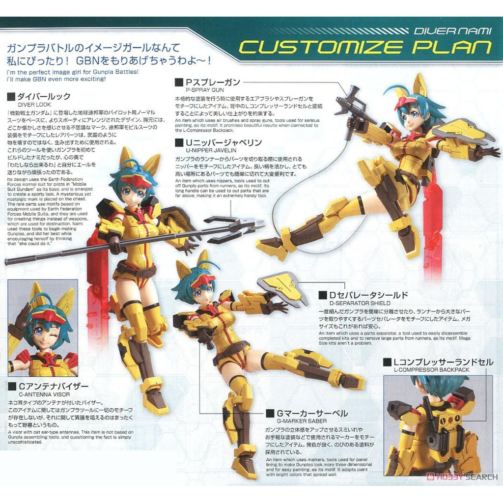 Mô hình Gundam Bandai 1/144 HGBD 016 Diver Nami HG Build Divers