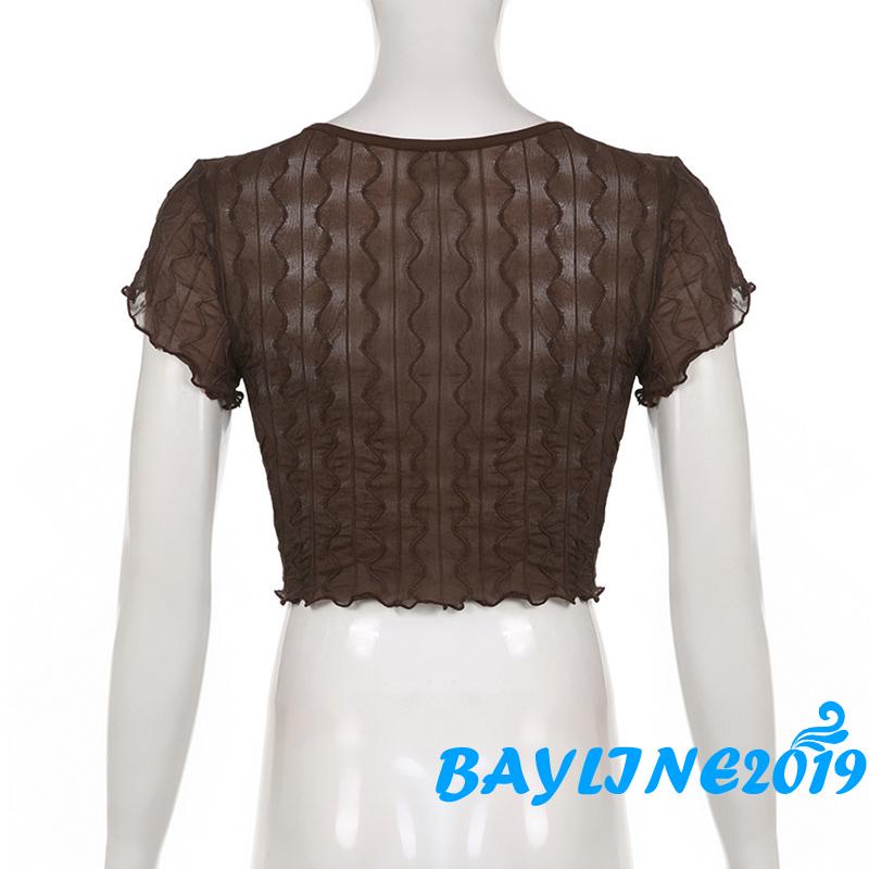 Áo Thun Tay Ngắn Cổ Chữ V Màu Trơn Thời Trang Dành Cho Nữ