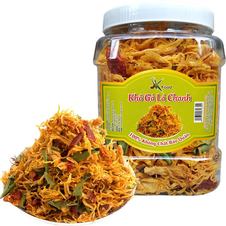 [Mã GROSALE2703 giảm 8% đơn 250K] COMBO 1KG: 500G KHÔ GÀ LÁ CHANH + 500G KHÔ BÒ SỢI (KHÔ HEO VỊ BÒ) HIỆU SK FOOD