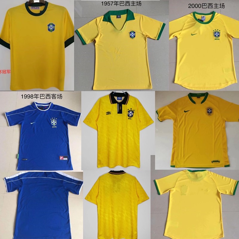 Áo Bóng Đá Đội Tuyển Brazil 1970 1998 9293 2006 Phong Cách retro