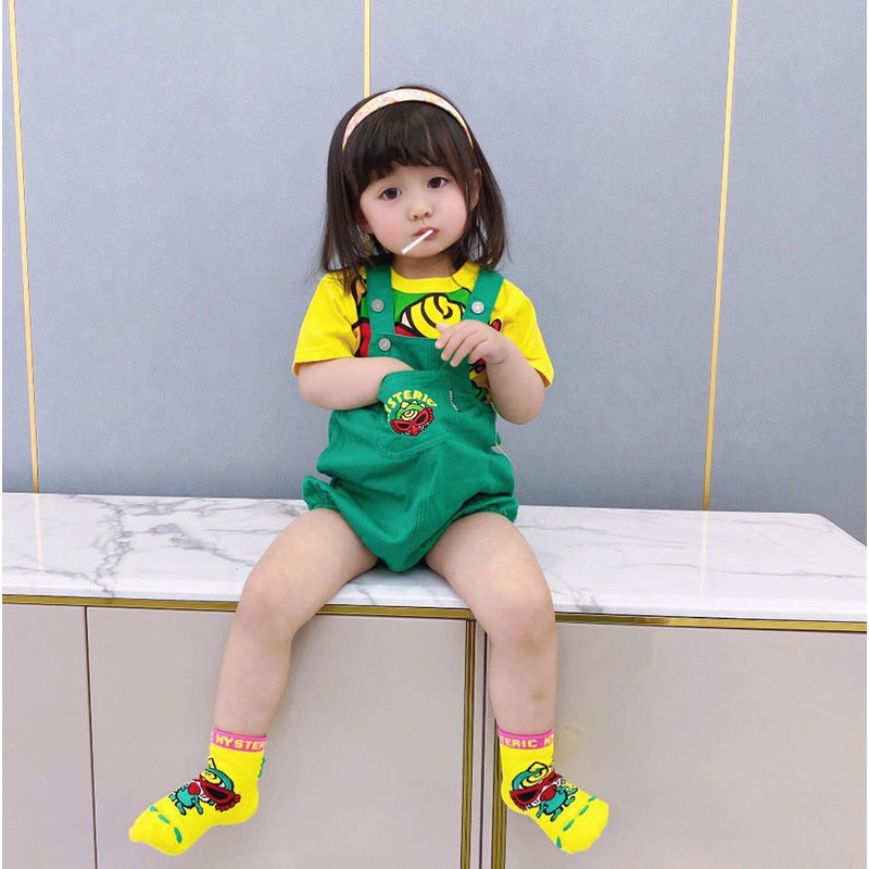 Quần Yếm Khủng Long Ba Chiều Bằng Cotton Nguyên Chất Dễ Thương Cho Bé Trai Và Gái