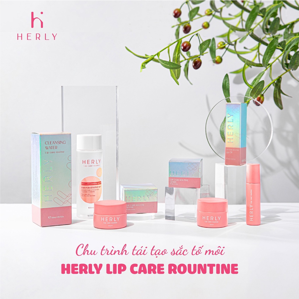 Bộ chu trình dưỡng môi 4 bước tái tạo sắc tố làm hồng môi toàn diện HERLY Lip Care Routine [HLCB6]