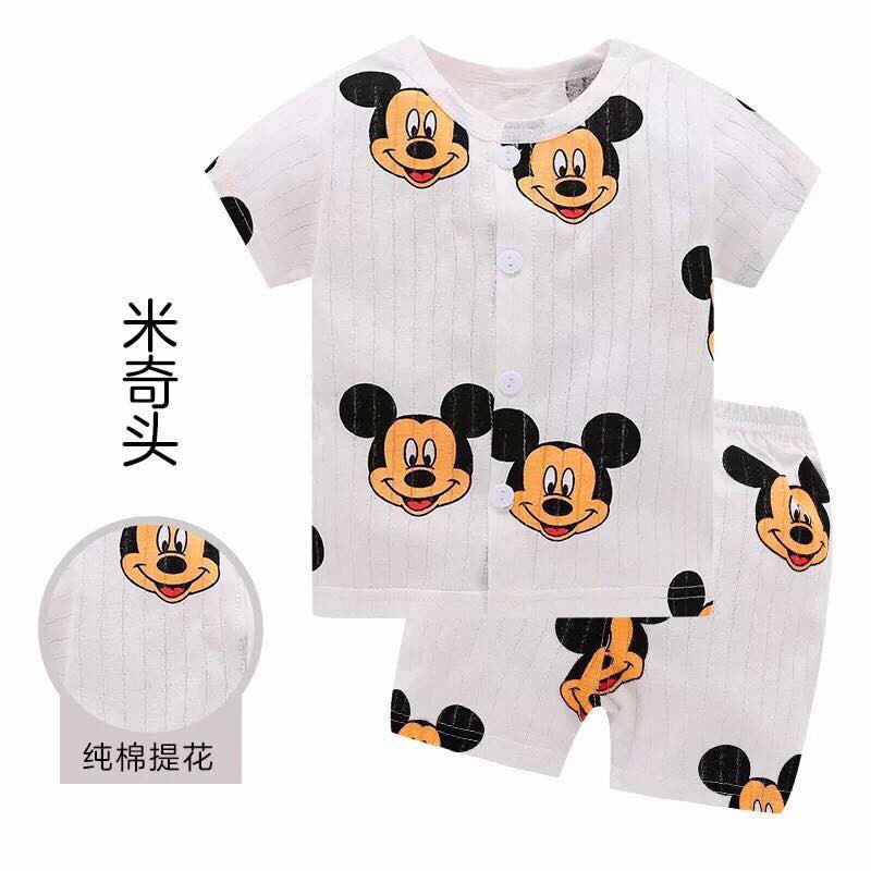 Bộ quần áo cotton giấy cộc tay cho bé Quần áo mùa hè cotton giấy siêu mát cho bé trai bé gái giá tốt