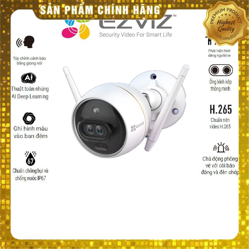 Camera Wifi gắn ngoài trời EZVIZ C3X Full HD 1080P 2mpx Ống kính kép xem đêm có màu