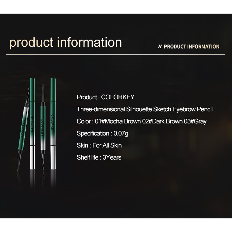 [Mã FMCGM50 - 8% đơn 250K] Chì kẻ mày nhiều màu lựa chọn kháng nước tiện dụng COLORKEY 0.07g | BigBuy360 - bigbuy360.vn