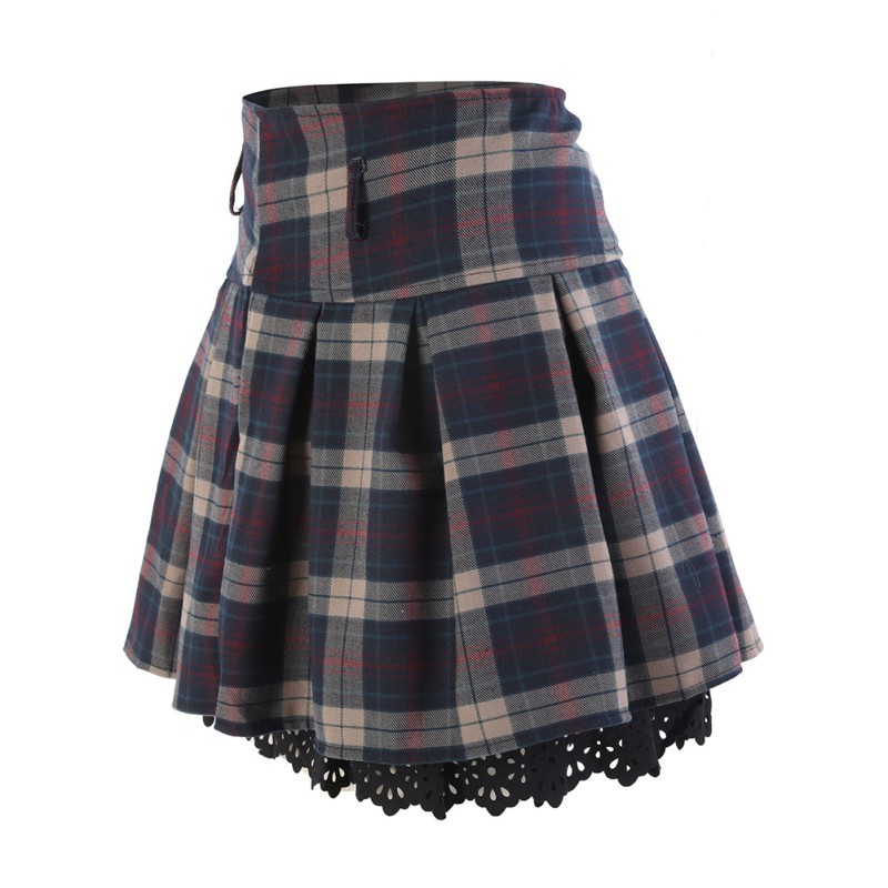 Chân váy ngắn xếp ly họa tiết sọc ca rô trẻ trung thời trang dành cho nữ | BigBuy360 - bigbuy360.vn