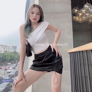 Áo Ống Croptop Lệch Vai Lật Thay Đổi Kiểu | 𝐭𝐡𝐞𝐥𝐞𝐭𝐲