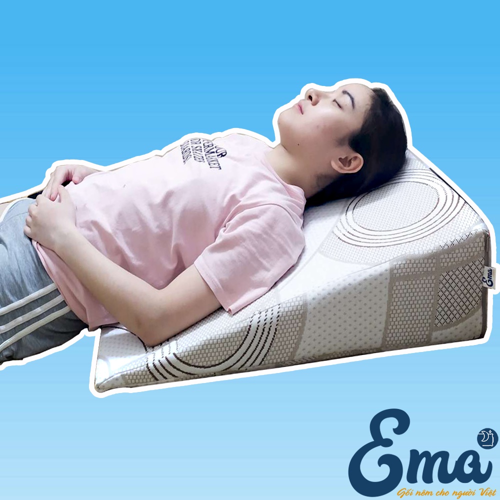 Gối chống trào ngược dạ dày Ema - Giảm trào ngược dịch, thức ăn trong dạ dày lên thực quản, họng khi nằm