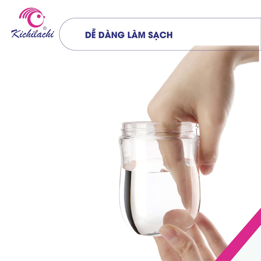 Bình tập uống nước cho bé Kichilachi Tritan 220ml chống sặc dùng cho bé từ 6 tháng tuổi trở lên