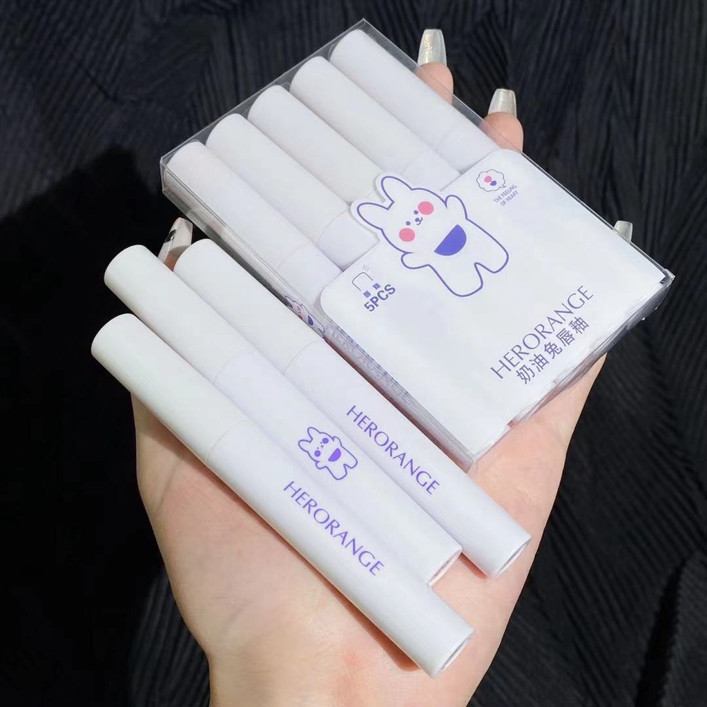 Set 5 son kem lì lâu trôi herorange thỏ trắng dễ thương hàng nội địa trung phiên bản mới lên màu đẹp giá rẻ | BigBuy360 - bigbuy360.vn