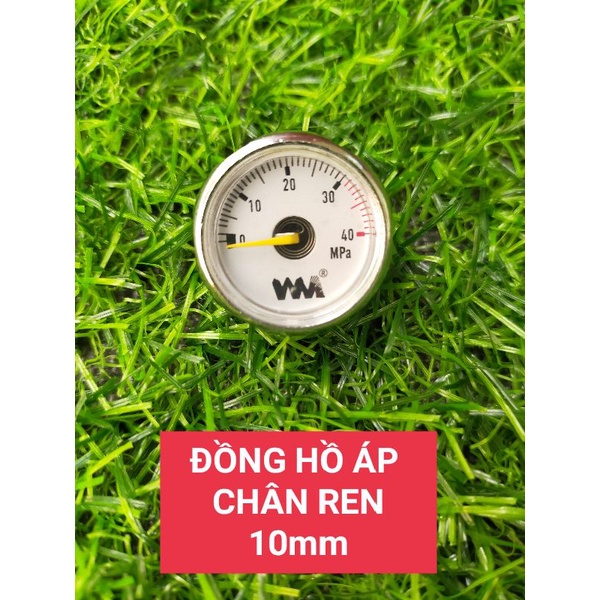 Đồng Hồ Đo Áp Suất Khí Nén WA Chân Ren 10mm Màu trắng 40mpa