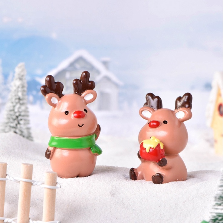 Mô hình tuần lộc Noel dễ thương cho các bạn trang trí tiểu cảnh, terrarium, DIY