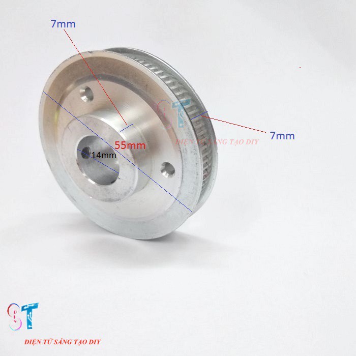 PULLEY BÁNH RĂNG NHÔM 80 RĂNG-2GT - 5MM, 8MM, 10MM, 12MM, 14MM