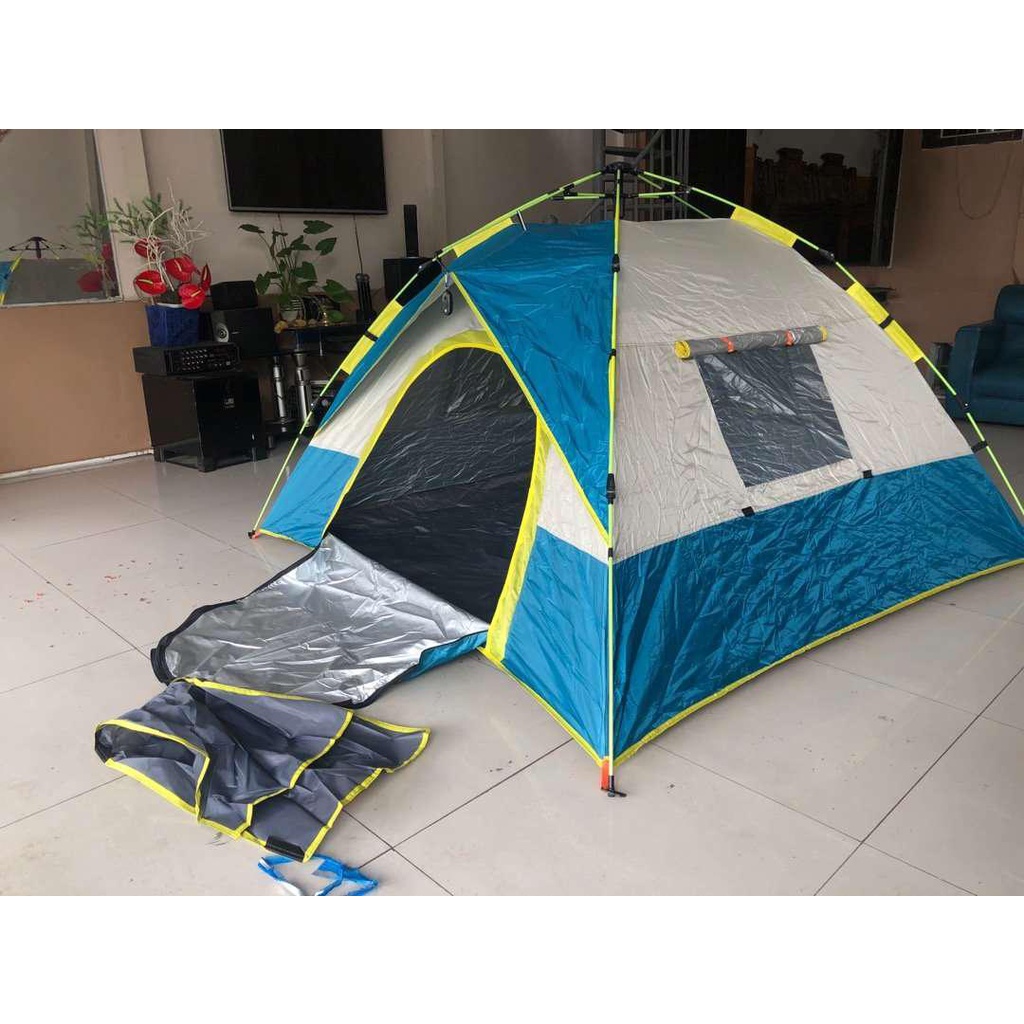 Lều Cắm Trại Lều Dã Ngoại Tự Bung - Lều Du Lịch 2 lớp chống nước, chống tia UV, cỡ lớn dành cho 4-6 người [210x200x135]