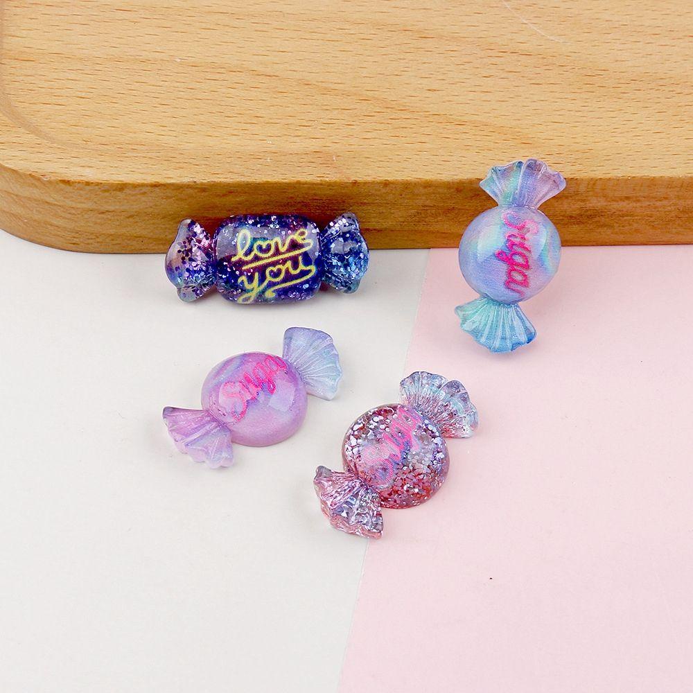 Set 10 Phụ Kiện Kẹo Nhựa Resin DIY Lưng Phẳng