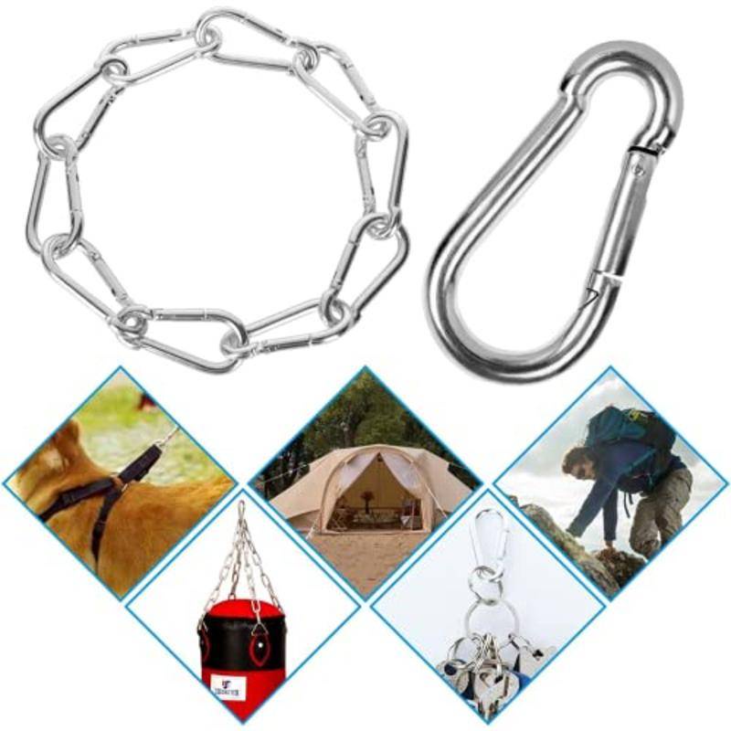 Set 6 Móc Lò Xo Mạ Kẽm M6 Gắn Võng Cắm Trại Leo Núi Tiện Dụng