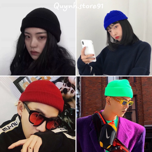 Mũ len beanie trơn unisex nhiều mầu lựa chọn