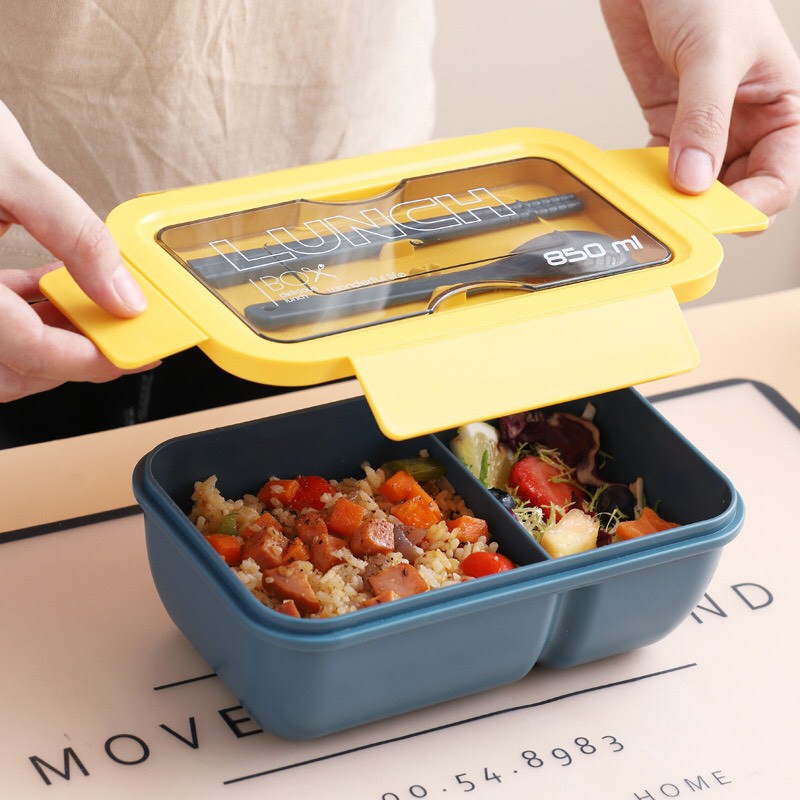 FREESHIP ĐƠN 50K_Hộp cơm giữ nhiệt 2 ngăn Lunch Box 850ml | BigBuy360 - bigbuy360.vn