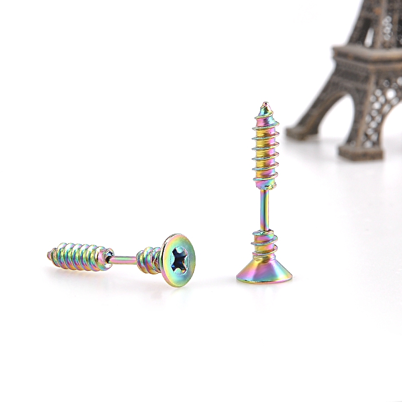 Đôi khuyên tai kiểu dáng đinh vít nhiều màu sắc tùy chọn phong cách punk thời trang cá tính