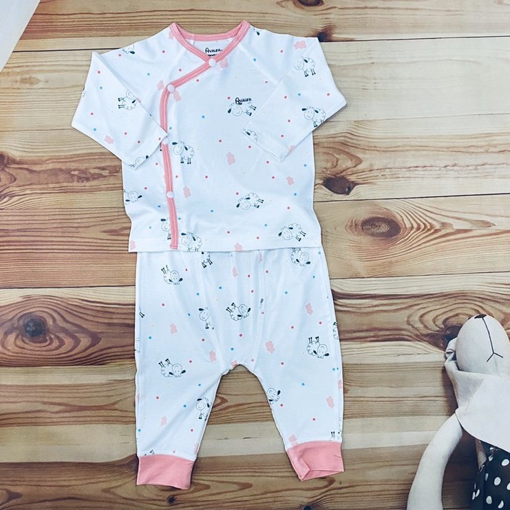 💥10 mẫu 💥Bộ sơ sinh cài lệch Avaler sợi tre size 0/3,3/6m